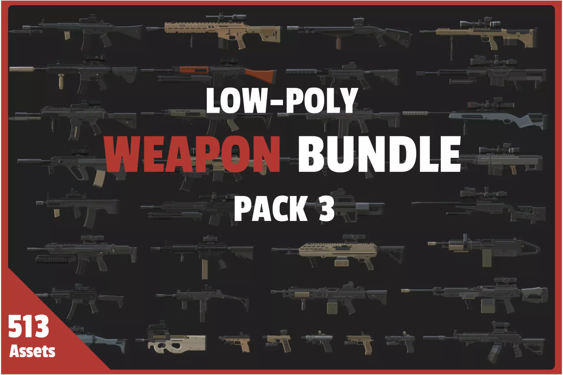 Low Poly Weapon Bundle Pack 3